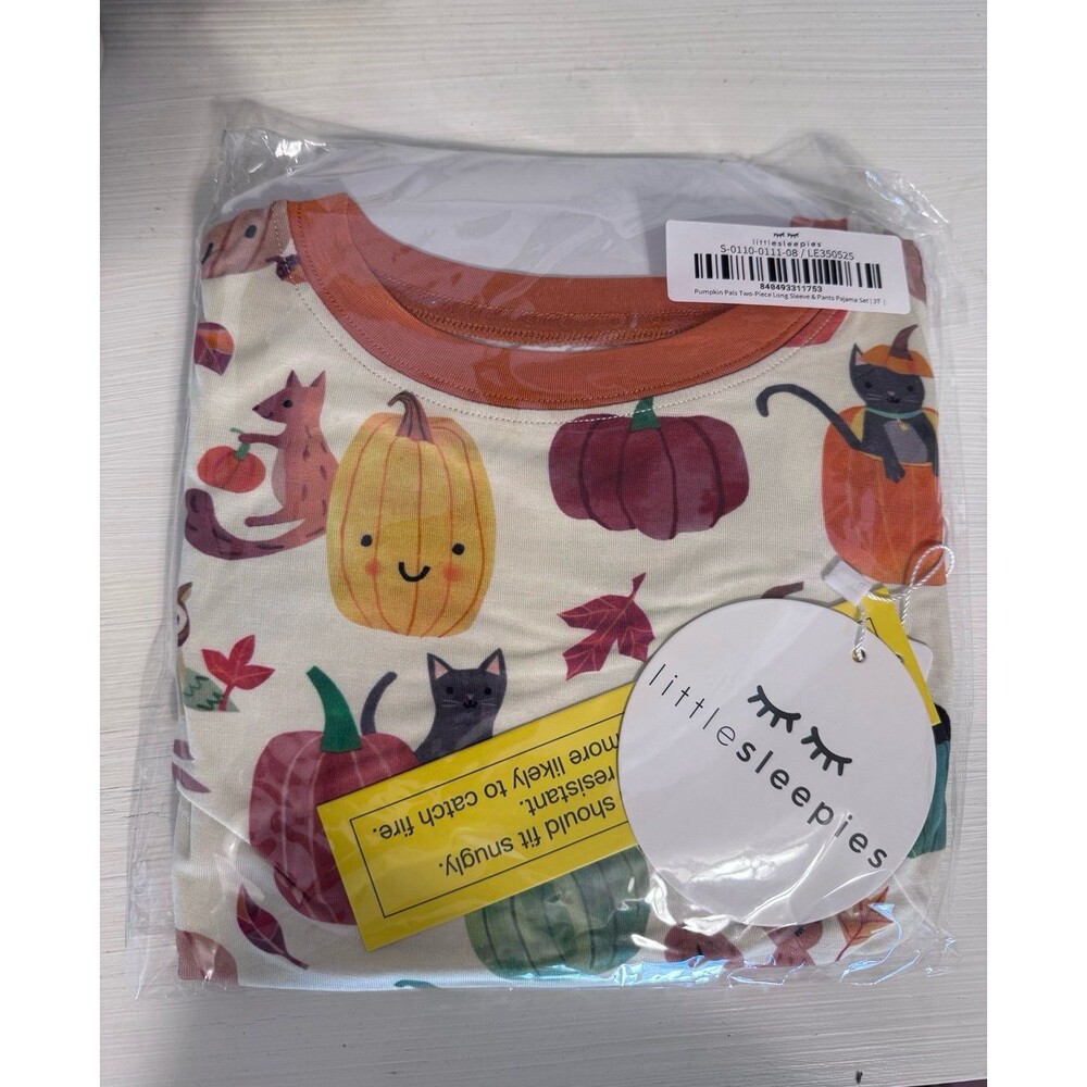 Little Sleepies Pumpkin Halloween Pajama Set 3T